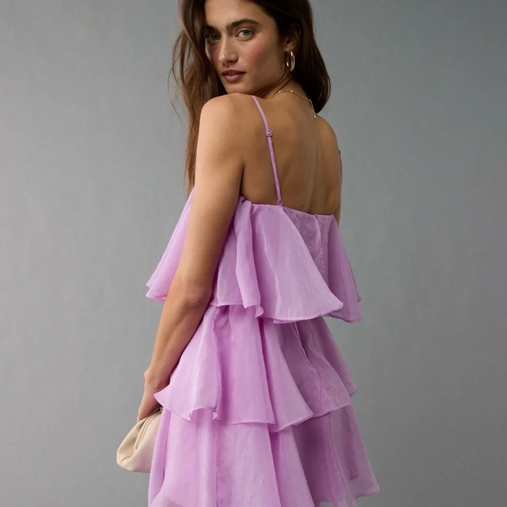 NWT American Eagle Outfitters Pink and Purple Strapless Sundress - Picture 2 of 8